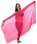 Petite Chiffon Belly Dance Veil with Sequin Trim - ROSE PINK / GOLD
