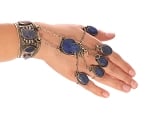 Afghani Tribal Lapis Slave Bracelet with 5 Rings