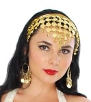 Pyramid Coin Headband for Belly Dance - GOLD
