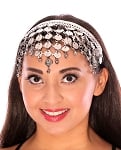 Pyramid Coin Headband for Belly Dance - SILVER