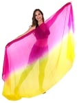 Ombre Silk Belly Dance Veil - FUCHSIA / YELLOW