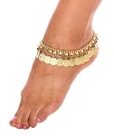 Classic Belly Dance Coin Anklet - GOLD