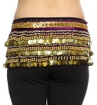 Velvet Deluxe Coin Hip Scarf - PURPLE / GOLD