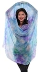 Silk Tie Dye Belly Dance Veil - RAINFOREST