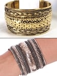 Embossed Tribal Cuff Bracelet from India 