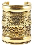 Large Embossed Cuff Costume Bracelet - GOLD