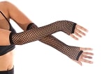 Fishnet Fingerless Gloves / Sleeves (PAIR) - BLACK