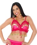 Chiffon Deluxe Bra Top - ROSE PINK / GOLD
