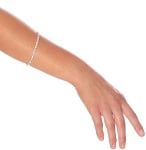 Single Row Crystal Rhinestone Bracelet - SILVER