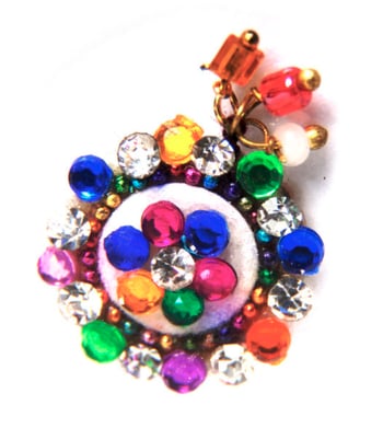 Navel Belly Jewel / Forehead Bindi with Dangles - MULTI