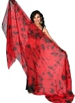 Tie-Dye Silk Bellydance Veil - DRAGON'S BLOOD