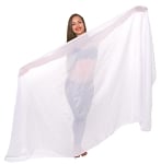 Silk Belly Dance Veil - WHITE