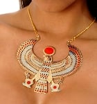 Large Egyptian Horus Necklace - GOLD / MULTI