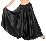 Satin Belly Dance Costume Skirt - BLACK