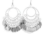 Classic Coin Hoop Earrings - SILVER