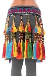 Afghani Kuchi Tribal Belt with Colorful Beaded Silk Tassels