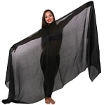 Silk Belly Dance Veil - BLACK