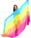Ombre Silk Belly Dance Veil - SPRING RAINBOW
