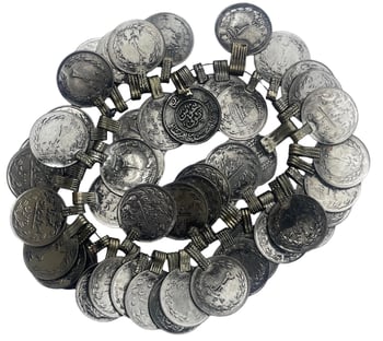 Loose Silver Tone Coins with Attached Loops for Costume Making / Repair