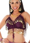 Chiffon Deluxe Bra Top - DARK PURPLE PLUM / GOLD