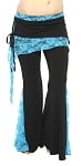 Fusion Dance Pants with Lace Accents - BLACK / BLUE TURQUOISE