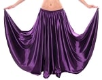 Satin Belly Dance Costume Skirt - PURPLE PLUM