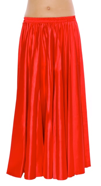 Satin Belly Dance Costume Skirt - RED