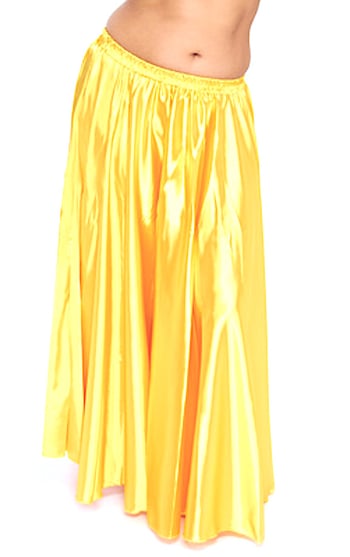 Satin Belly Dance Costume Skirt - GOLDEN YELLOW