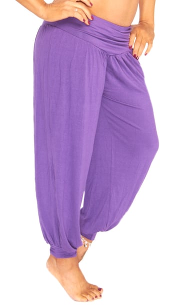 Comfy Stretch Harem Pants - DARK PURPLE