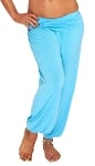Comfy Stretch Harem Pants - LIGHT BLUE TURQUOISE
