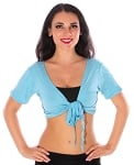 Comfy Short Sleeve Choli Dance Top - LT. BLUE TURQUOISE