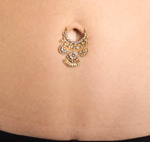 Lower Navel Ornate Belly Gem Tattoo (assorted)