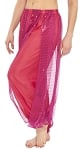 Harem Pants with Shiny Sequin Dot Panels - ROSE PINK / FUCHSIA