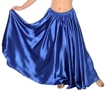 Satin Belly Dance Costume Skirt - ROYAL BLUE