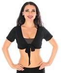 Comfy Short Sleeve Choli Dance Top - BLACK