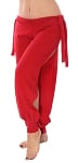 Comfortable Stretch Harem Pants with Side Ties & Slits - RED