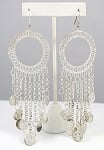 Traditional Hoop and Coin Dangle Earrings - SILVER