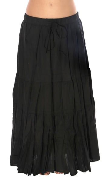 7 Yard Cotton Tribal Dance Skirt - BLACK