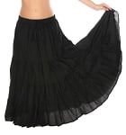 7 Yard Cotton Tribal Dance Skirt - BLACK