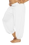Comfy Stretch Harem Pants - WHITE