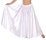 Satin Belly Dance Costume Skirt - WHITE