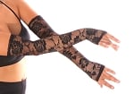 Long Lace Gloves / Sleeves (PAIR) - BLACK