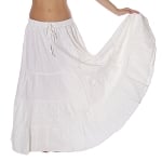 7 Yard Cotton Tribal Dance Skirt - EGGSHELL WHITE