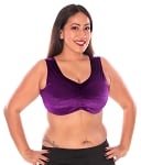 Sleeveless Velvet Choli Top - PURPLE PLUM