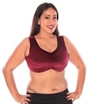 Sleeveless Velvet Choli Top - BURGUNDY