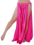 Satin Panel Circle Skirt for Belly Dancing - HOT PINK