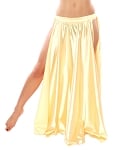 Satin Panel Circle Skirt for Belly Dancing - LIGHT GOLD