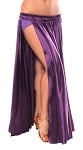 Satin Panel Circle Skirt for Belly Dancing - PURPLE PLUM