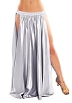 Satin Panel Circle Skirt for Belly Dancing - SILVER
