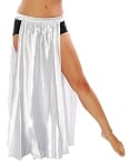 Satin Panel Circle Skirt for Belly Dancing - WHITE